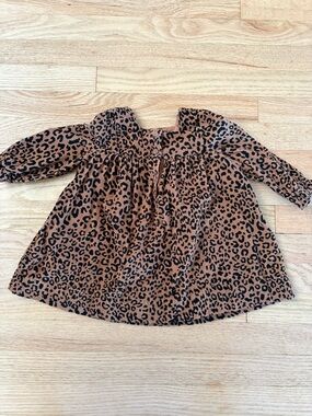 GAP Girls' Leopard Print Long Sleeve Dress - Brown/Black